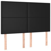 Bedframe met hoofdbord kunstleer zwart 140x200 cm - thumbnail