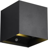 LED Wandlamp - Tuinverlichting - Trion Taner - 5W - Warm Wit 3000K - Oplaadbare batterijen - Schemeringsensor - Vierkant - Mat Zwart - Metaal - thumbnail