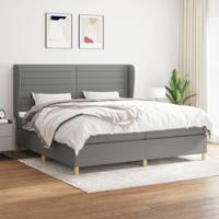 Boxspring met matras stof donkergrijs 200x200 cm - thumbnail