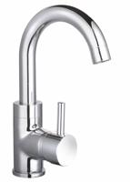 Wastafelmengkraan Sanilux Largo Eenhendel Ronde uitloop Chroom 25cm hoog - thumbnail