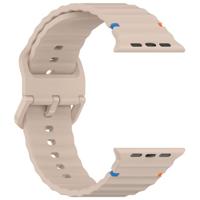 By Qubix - Wave sportband - Cappuccino - Compatible met Apple Watch 44mm / 45mm / 46mm / 49mm - Compatible Apple watch bandjes - thumbnail