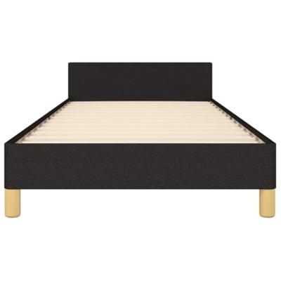 Bedframe met hoofdeinde zonder matras 90x200 cm stof zwart