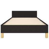 Bedframe met hoofdeinde zonder matras 90x200 cm stof zwart - thumbnail