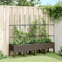 VidaXL Plantenbak met latwerk 160x40x142,5 cm polypropeen bruin - thumbnail
