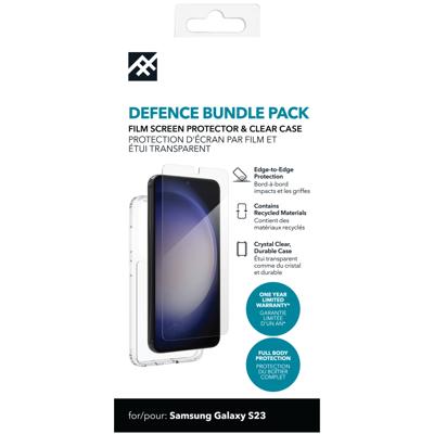 ZAGG iFrogz Defensie beschermhoes compatibel Samsung Galaxy S23, bonusschermbeschermer, duurzaam, klikbestendig, antislip, slank, gerecycled, helder