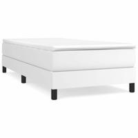 Boxspring met matras kunstleer wit 90x190 cm - thumbnail