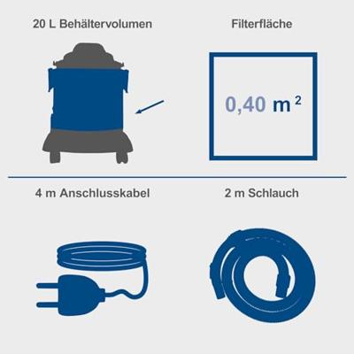 Scheppach Nat en droogstofzuiger NTS20 - 5907721901 5907721901