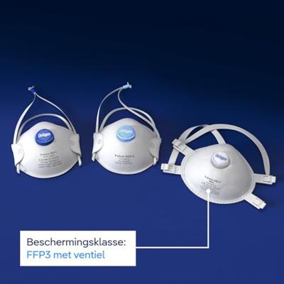 Dräger stofmaskers - doos á 5 stuks - X-plore 1330 - FFP3+Ventiel