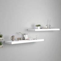 Wandschappen zwevend 2 st 90x23,5x3,8 cm MDF wit - thumbnail