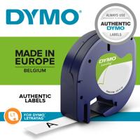 Gelamineerde Tape voor Labelmakers Dymo 91200 12 mm LetraTag® Wit Zwart (10 Stuks) - thumbnail