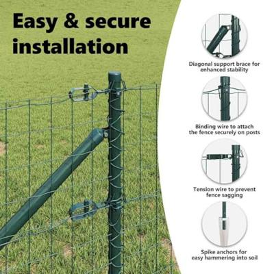 VidaXL Hek met paal groen 0,4 x 10 m staal en pvc