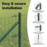 VidaXL Hek met paal groen 0,4 x 25 m staal en pvc - thumbnail