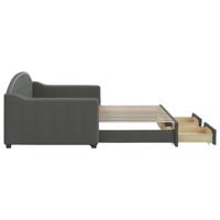 Slaapbank onderschuifbed en lades 90x200 cm stof donkergrijs - thumbnail