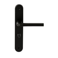 Hardbrass Deurkruk Samos op ovaal langschild WC63/8mm - zwart - thumbnail