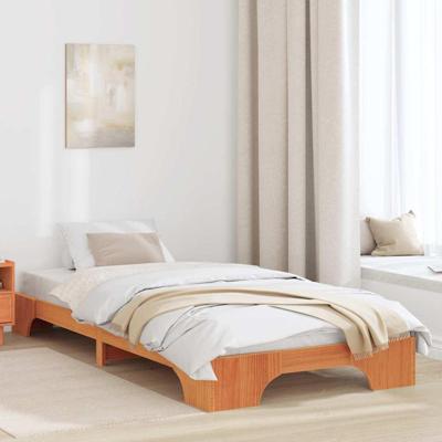 Bedframe Wasbruin 197 x 97 x 17 cm Massief grenenhout