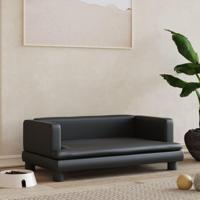 Hondenmand 80x45x30 cm kunstleer zwart - thumbnail