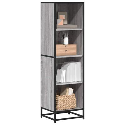 Boekenkast 40x35x139 cm bewerkt hout grijs sonoma eikenkleurig