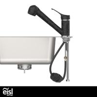 EISL keukenmengkraan granit met uittrekbare uitloop zwart-chroomkleur - thumbnail