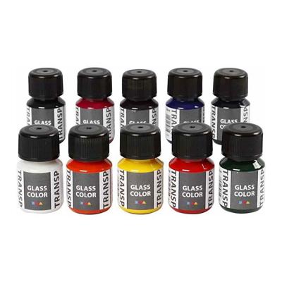 Creativ Company Glass color transparent, diverse kleuren, 10x30 ml/ 1 doos