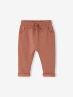 Babybroek uit molton voor jongens terracottategel - thumbnail