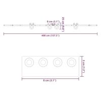 Doos met onderdelen voor schuifdeur 400 cm staal zwart - thumbnail