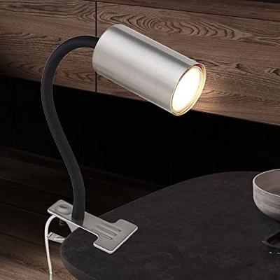 Globo Zwarte klemlampRobby met nikkel - 57911K