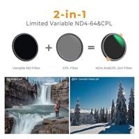 K&F Concept ND4-64 + CPL 2-in-1 Filter Nano X - 55 mm - thumbnail