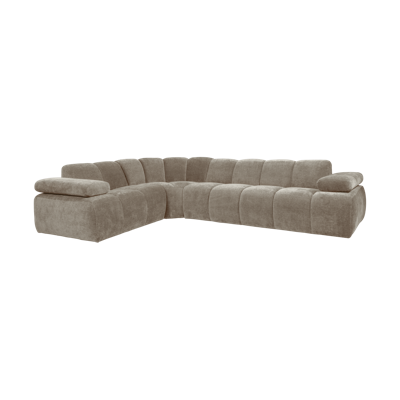 WOOOD Mojo hoekbank links ribstof donkerzand