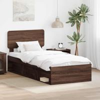 Bedframe Bruin Eiken 75 x 190 cm Massief grenenhout - thumbnail