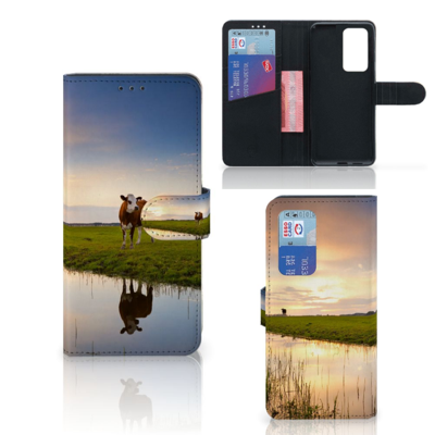 Huawei P40 Pro | Telefoonhoesje | Met pasjeshouder | Koe Huawei P40 Pro | Telefoonhoesje | Met pasjeshouder | Koe