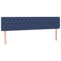 Boxspring met matras stof blauw 200x200 cm - thumbnail