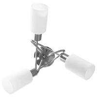 VidaXL Plafondlamp met keramieke cilindervormige kappen 3xe14 wit - thumbnail