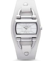 Horlogeband Fossil BQ1114 Onderliggend Leder Wit 10mm - thumbnail