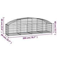 Schanskorf gewelfd 200x50x40/60 cm gegalvaniseerd ijzer - thumbnail