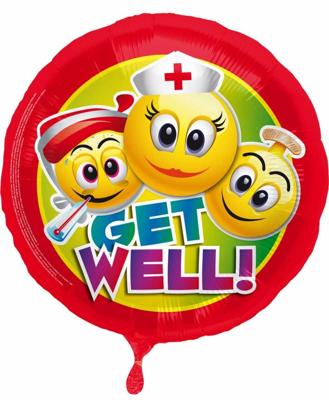 Get Well Soon Smiley Folieballon