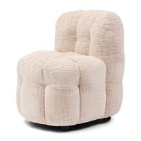 Rivièra Maison Eetkamerstoel 'Arosa' Op wielen, Chenille, kleur Naturel - thumbnail