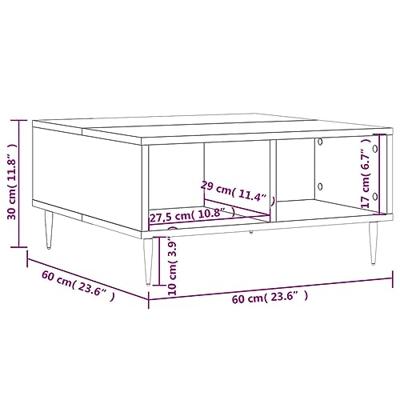 Salontafel 60x60x30 cm bewerkt hout betongrijs