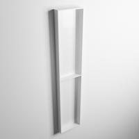 MONDIAZ EASY Nis 89,5x29,5cm in solid surface kleur Talc | Talc. 2 vakken geschikt voor in- of opbouw - thumbnail