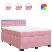 Boxspring met matras fluweel roze 160x200 cm - thumbnail