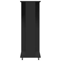 Kledingkast met wielen 102x38x110 cm bewerkt hout zwart - thumbnail