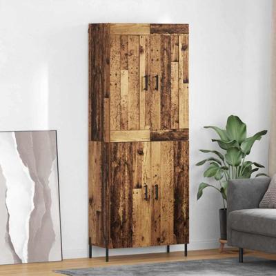 Hoge kast 2 pcs Oud Hout Bewerkt hout