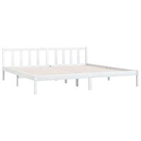 Bedframe massief grenenhout wit 200x200 cm - thumbnail