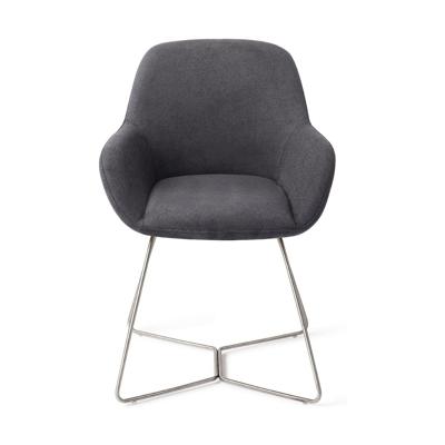 Jesper Home Eetkamerstoel 'Kushi' Beehive Steel, kleur Black-Out