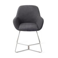 Jesper Home Eetkamerstoel 'Kushi' Beehive Steel, kleur Black-Out - thumbnail