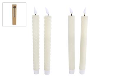 LED Kaarsen Moving Light + Timer 2 Stuks Ivoor Assorti