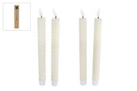 LED Kaarsen Moving Light + Timer 2 Stuks Ivoor Assorti - thumbnail