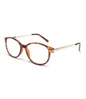 Spectrum leesbril havanna/ goud 3.50 klassiek rond - thumbnail