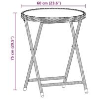 3-delige Bistroset met kussens poly rattan en glas beige - thumbnail
