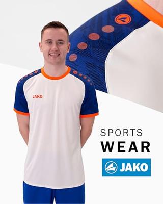 JAKO 4224 Shirt Iconic Km - Wit/Sportroyal/Fluo Oranje - M