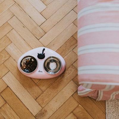 HUNTER MOULINS melamine voederbaar, voor katten, met indicator, 29 x 19 x 5 cm, roze